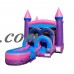 Pogo Pink Commercial Kids Jumper Inflatable Bounce House with Blower and Slide   
